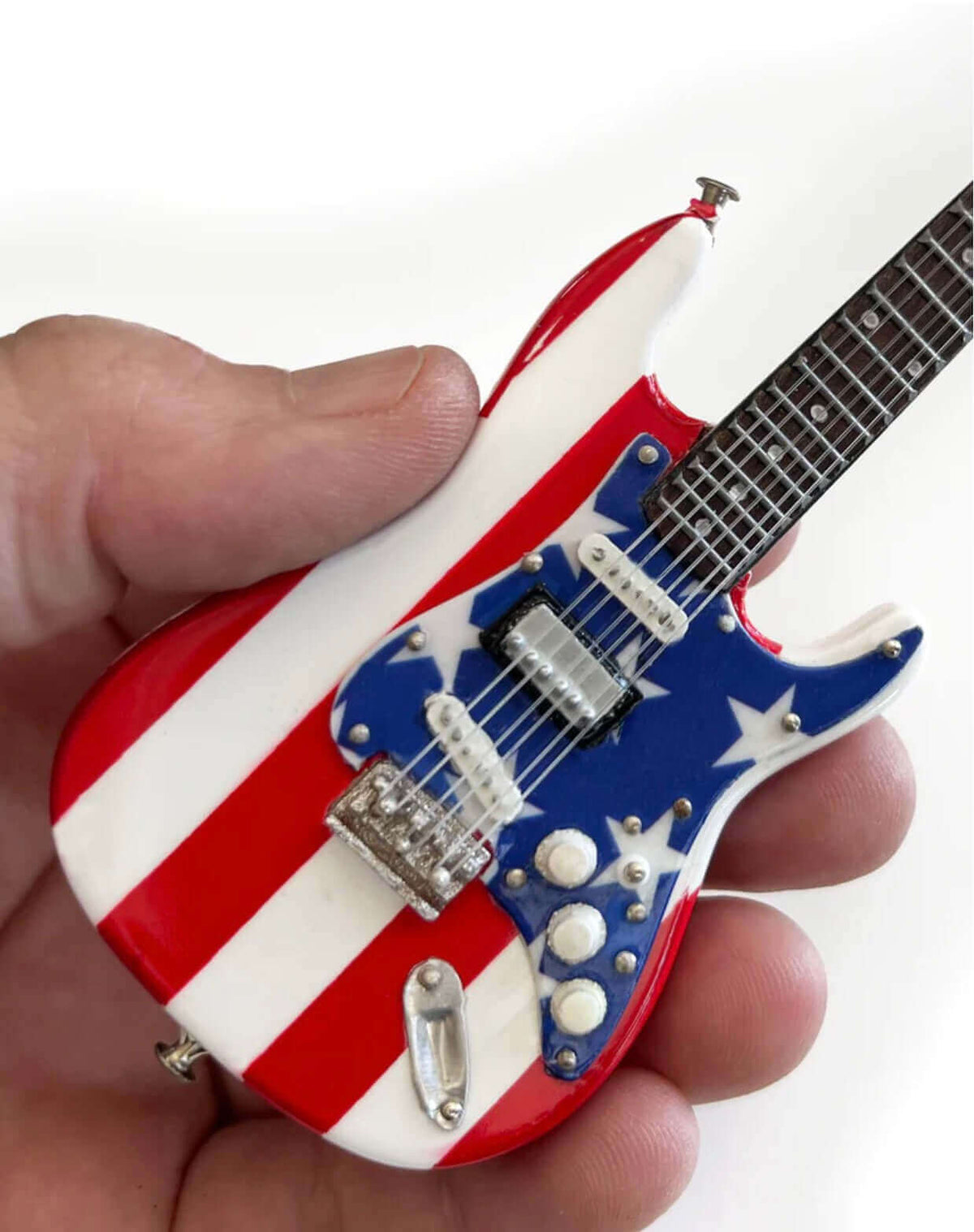 Ornement de guitare Wayne Kramer Stars N' Stripes USA Flag Fender Stratocaster - 6 pouces
