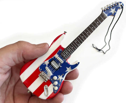 Ornement de guitare Wayne Kramer Stars N' Stripes USA Flag Fender Stratocaster - 6 pouces