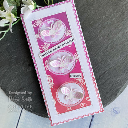 Woodware Clear Singles Tampon Cœur Papillon 10 cm x 15 cm