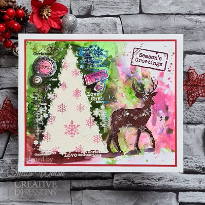 Assortiment de tampons Woodware Clear Singles « Snow Frosted Tree » 10 cm x 15 cm