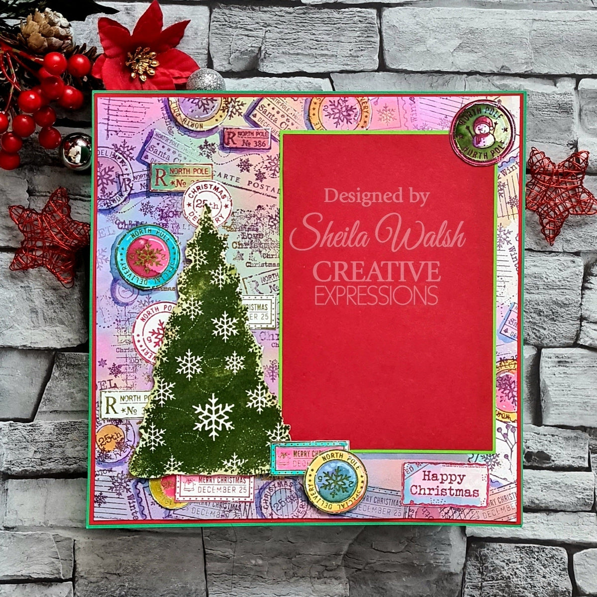 Assortiment de tampons Woodware Clear Singles « Snow Frosted Tree » 10 cm x 15 cm