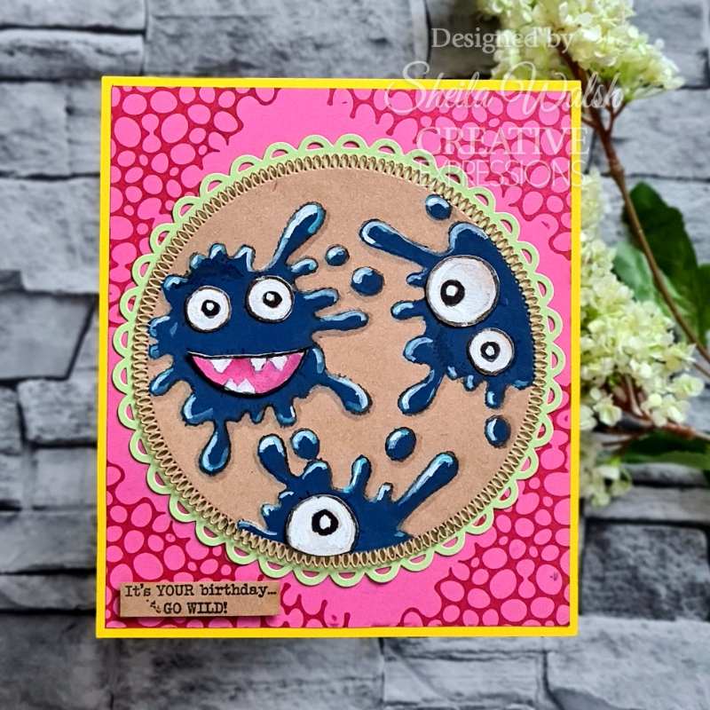 Lot de tampons transparents Woodware Monster Skin 7,6 x 10,2 cm
