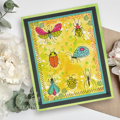 Tampon en silicone Woodware Clear Singles Bug Doodles 10 x 15 cm