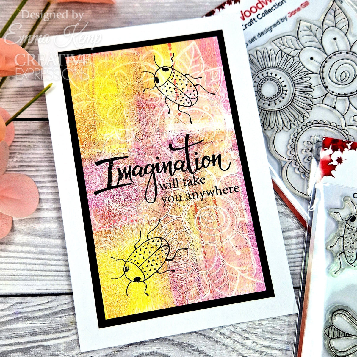 Tampon en silicone Woodware Clear Singles Bug Doodles 10 x 15 cm