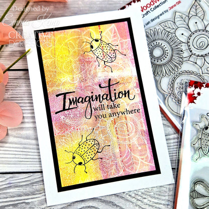 Tampon en silicone Woodware Clear Singles Bug Doodles 10 x 15 cm