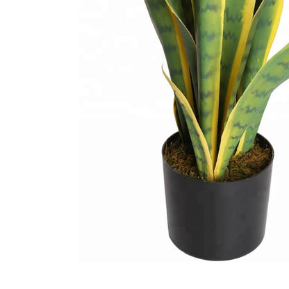 Zora Serpent Artificiel Sansevieria Plante en Pot Jaune et Verte 30''