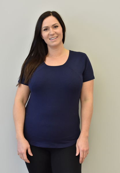 Zoe Zipper Short Sleeve Nursing Tee Shirt