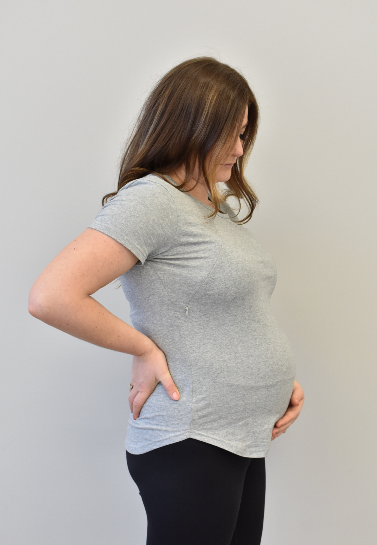Zoe Zipper Short Sleeve Nursing Tee Shirt
