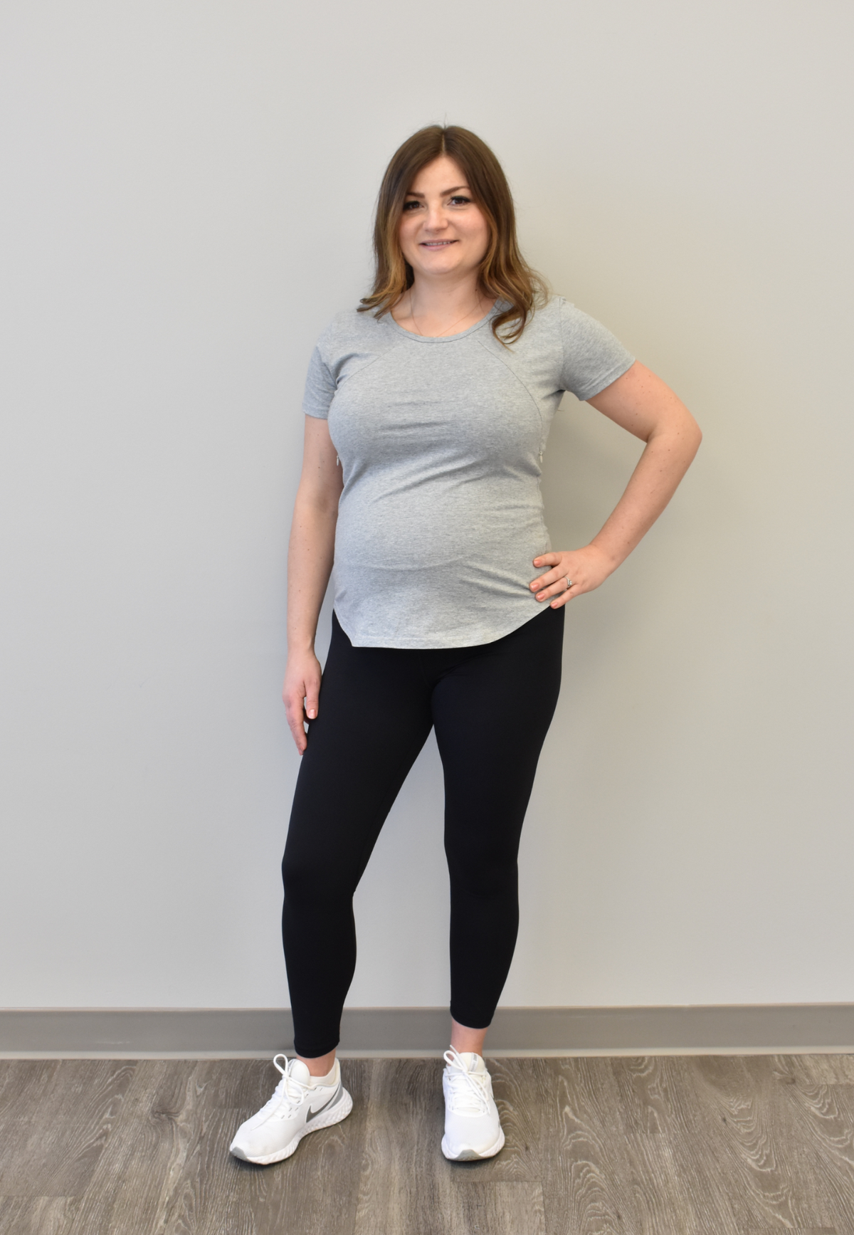 Zoe Zipper Short Sleeve Nursing Tee Shirt