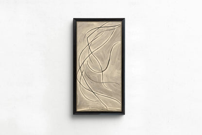 Estampe d'art abstraite Abraham Walkowitz Dance : Art linéaire moderniste beige