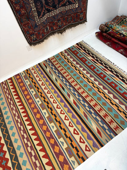 Afghan Maimana Kilim Rug | 6' 7" x 9' 10"