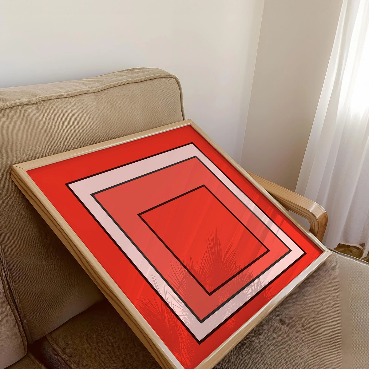 Josef Albers Inspired ‚ Metro‚Äô Homage to the Square Giclee Print: Mid-Century Modern Orange Art (1x1)