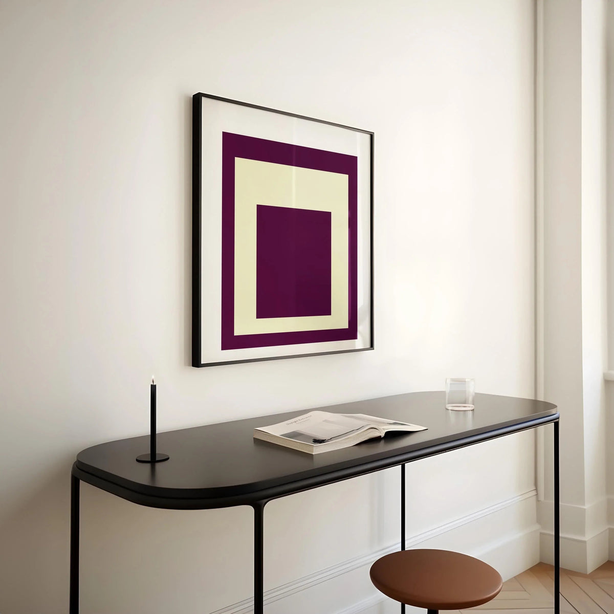 Josef Albers Inspired 'Dessert' Art Print 'Homage to the Square' Mid-Century Modern Giclee, Framed Option