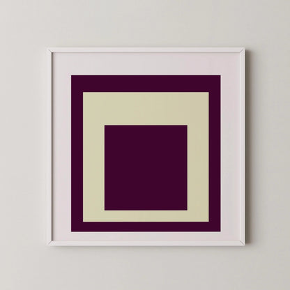 Josef Albers Inspired 'Dessert' Art Print 'Homage to the Square' Mid-Century Modern Giclee, Framed Option