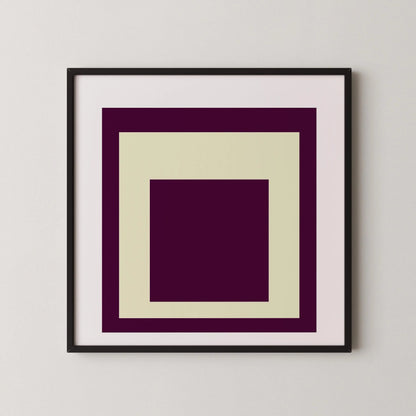 Josef Albers Inspired 'Dessert' Art Print 'Homage to the Square' Mid-Century Modern Giclee, Framed Option