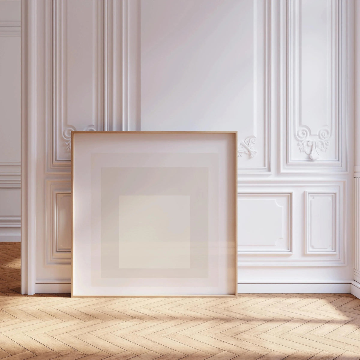 Josef Albers Inspired 'Devil' Giclee Print: Mid-Century Modern Art, Handframed Option (1x1)