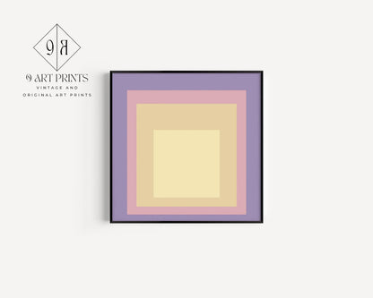 Josef Albers Inspired ‚ Dusk‚Äô Art Print: Mid-Century Modern Homage to the Square