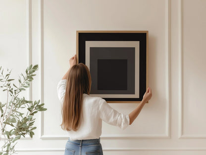 Inspiré de Josef Albers - Élégance - Estampe Giclée Hommage au Carré : Art Moderne du Milieu du Siècle