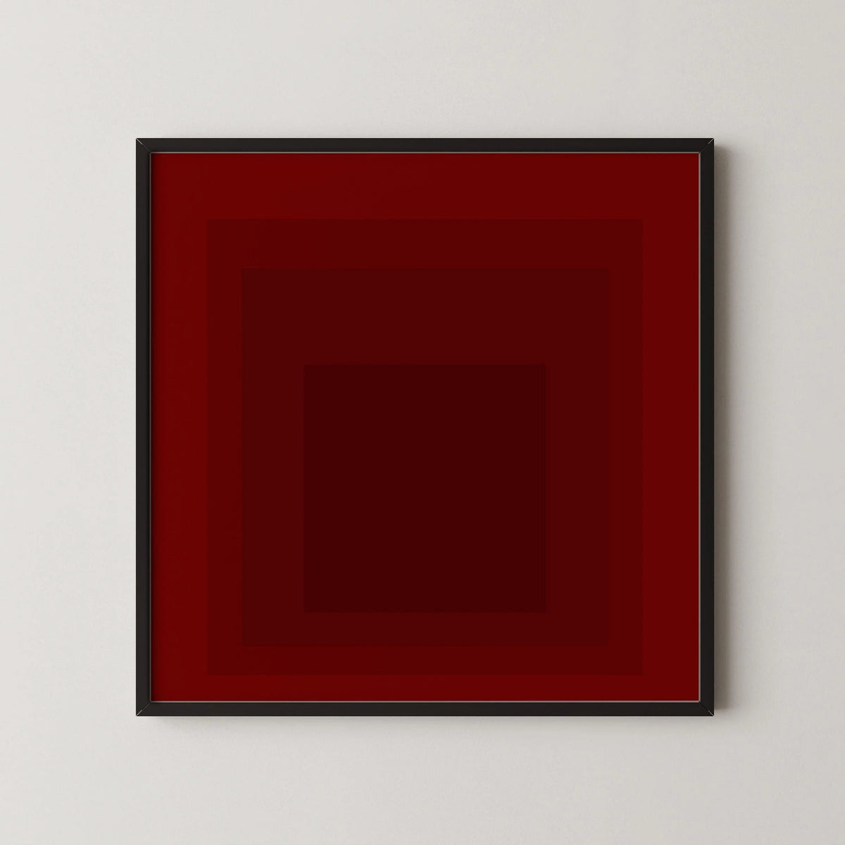 Josef Albers Inspired 'Flood' Giclee Print: Mid-Century Modern Art, Red Homage to the Square