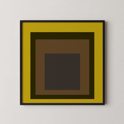 Estampe Giclée "Récolte" Inspirée de Josef Albers : Art Moderne du Milieu du Siècle, Jaune Moutarde
