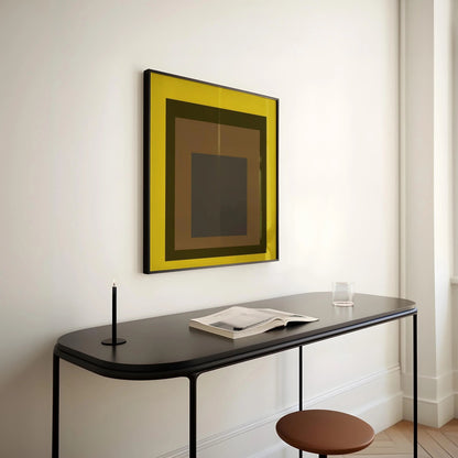 Estampe Giclée "Récolte" Inspirée de Josef Albers : Art Moderne du Milieu du Siècle, Jaune Moutarde