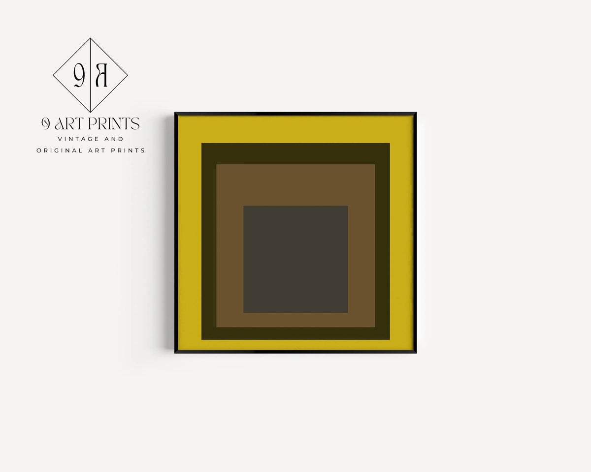 Estampe Giclée "Récolte" Inspirée de Josef Albers : Art Moderne du Milieu du Siècle, Jaune Moutarde