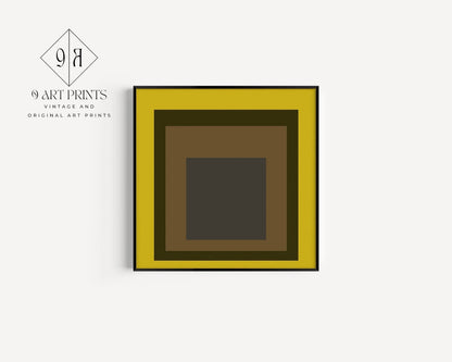 Estampe Giclée "Récolte" Inspirée de Josef Albers : Art Moderne du Milieu du Siècle, Jaune Moutarde