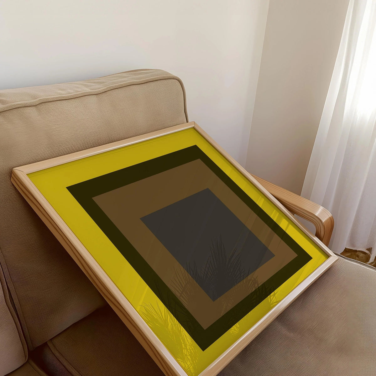 Estampe Giclée "Récolte" Inspirée de Josef Albers : Art Moderne du Milieu du Siècle, Jaune Moutarde