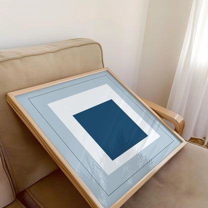 D'après Josef Albers - Madmen (Hommage au Carré) IMPRESSION | Art imprimé moderne du milieu du siècle en bleu froid (disponible encadré) 1x1