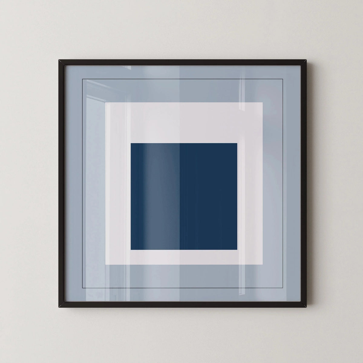 D'après Josef Albers - Madmen (Hommage au Carré) IMPRESSION | Art imprimé moderne du milieu du siècle en bleu froid (disponible encadré) 1x1