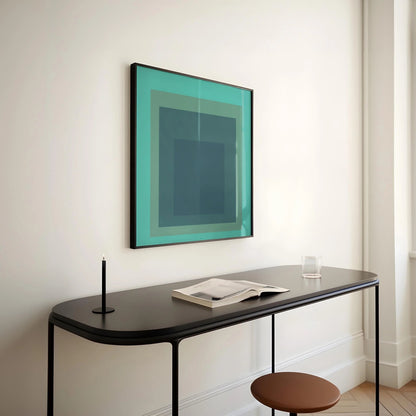 Josef Albers Inspired 'Meadow' Giclee Print: Mid-Century Modern Art, Mint Green