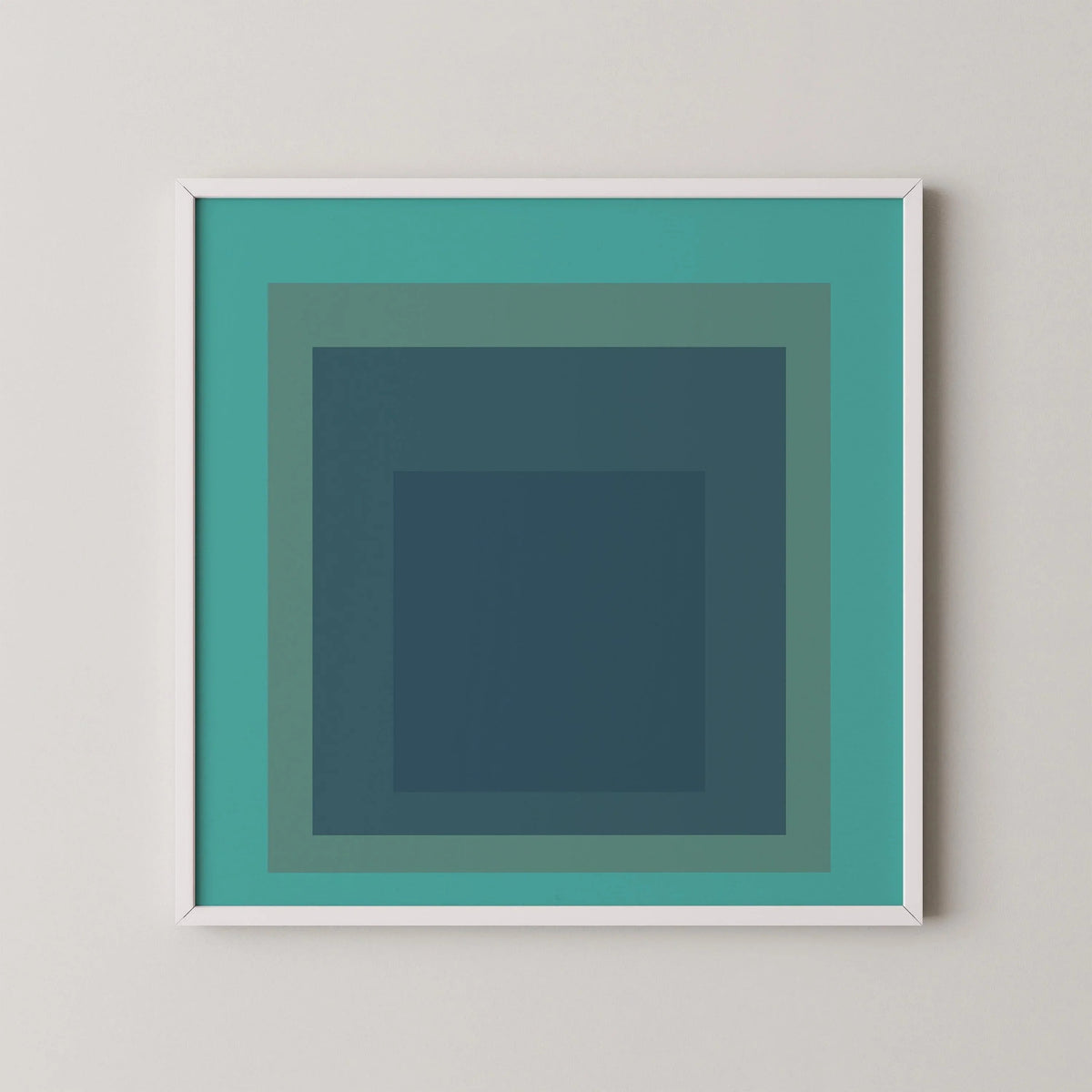 Josef Albers Inspired 'Meadow' Giclee Print: Mid-Century Modern Art, Mint Green