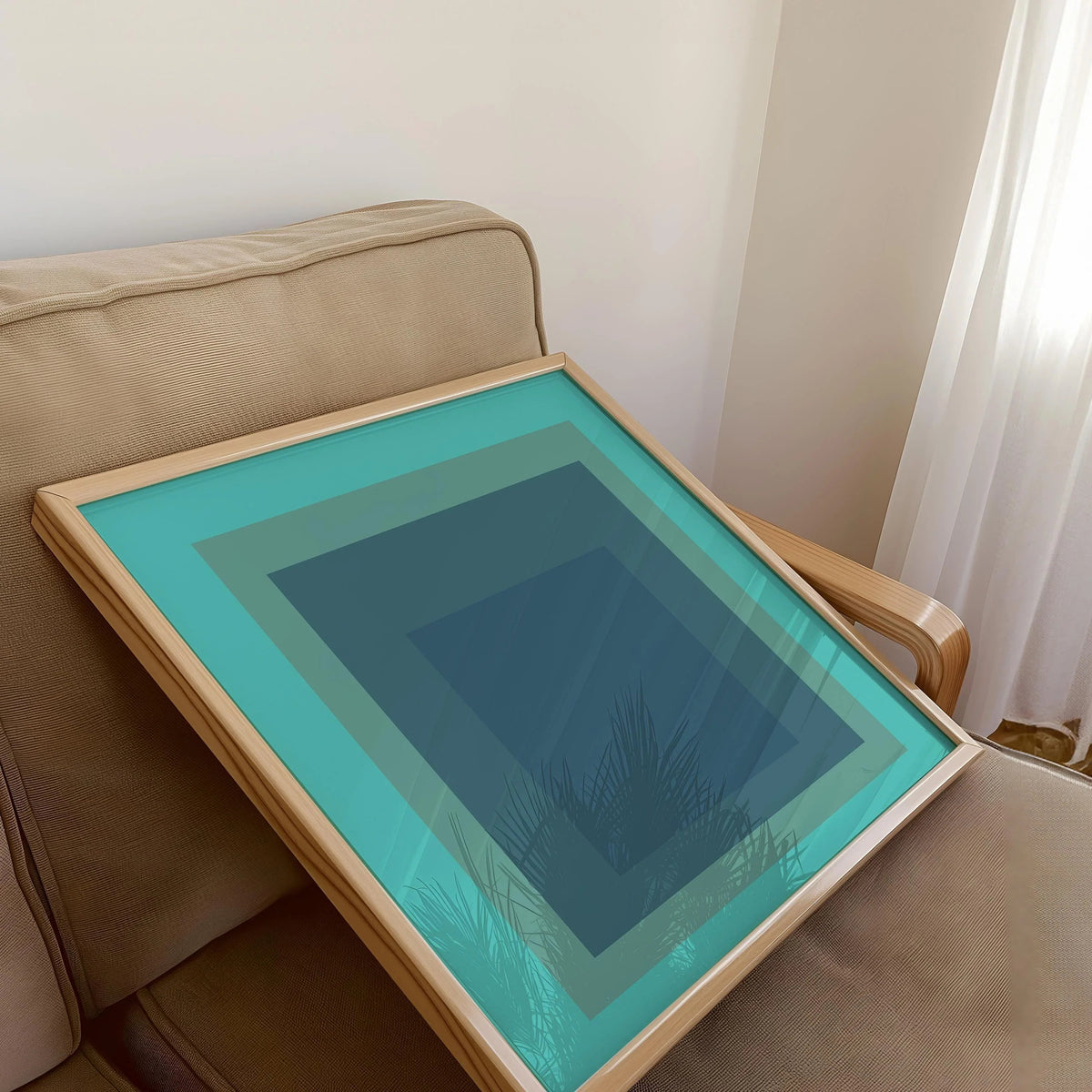 Josef Albers Inspired 'Meadow' Giclee Print: Mid-Century Modern Art, Mint Green