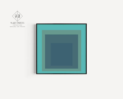 Josef Albers Inspired 'Meadow' Giclee Print: Mid-Century Modern Art, Mint Green