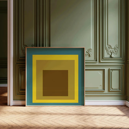 Estampe Giclée « Memento » inspirée de Josef Albers – Hommage au carré : Art moderne du milieu du siècle