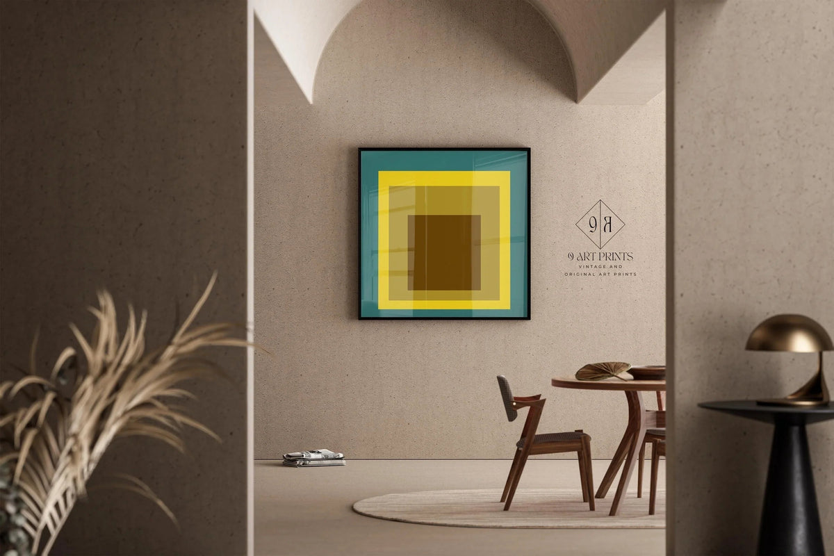 Estampe Giclée « Memento » inspirée de Josef Albers – Hommage au carré : Art moderne du milieu du siècle