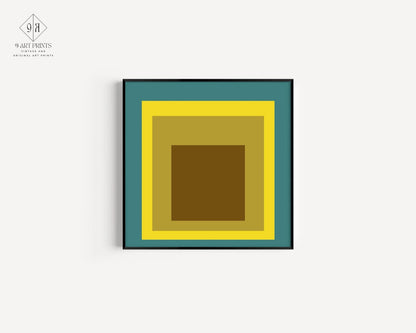 Estampe Giclée « Memento » inspirée de Josef Albers – Hommage au carré : Art moderne du milieu du siècle