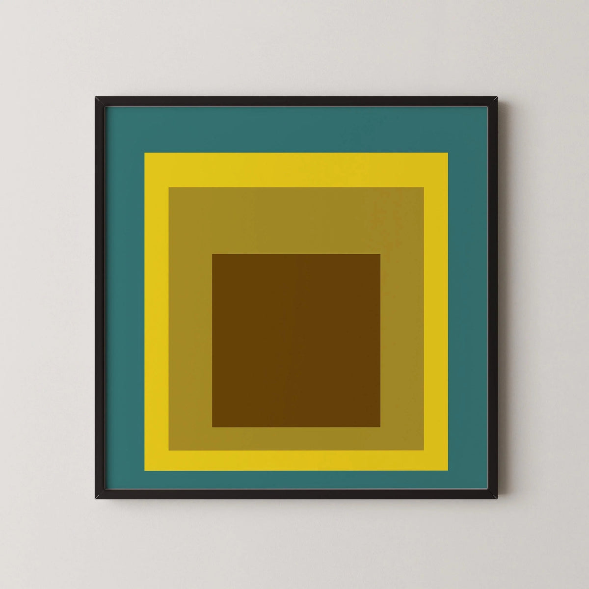 Estampe Giclée « Memento » inspirée de Josef Albers – Hommage au carré : Art moderne du milieu du siècle