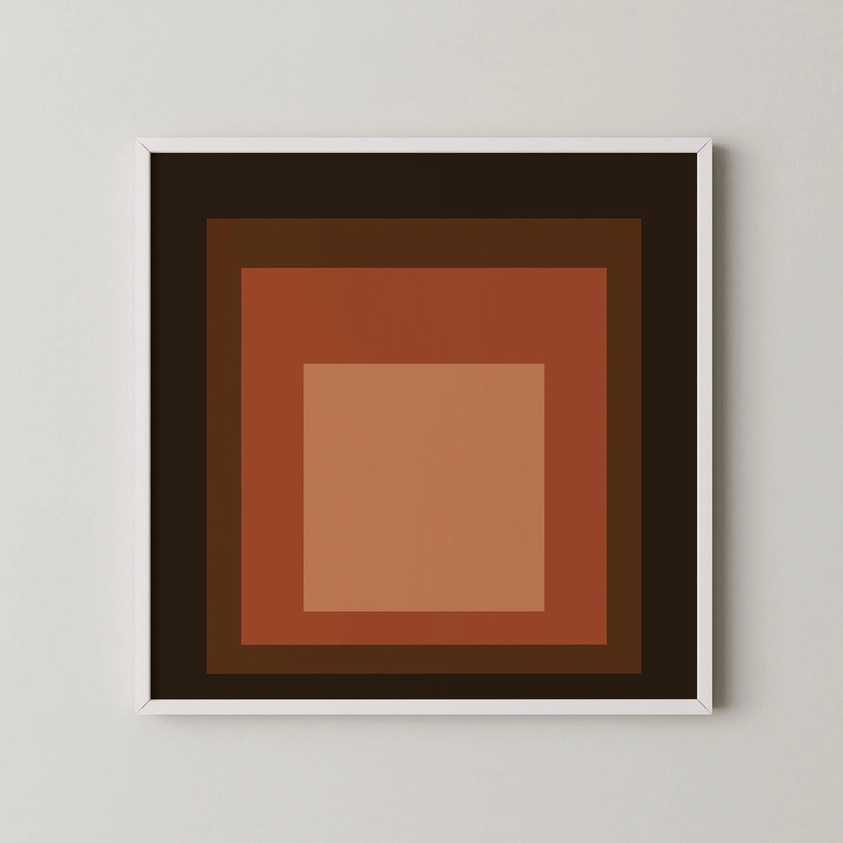 Inspiré par l'estampe "Oxblood" de Josef Albers : « Hommage au carré » Estampe giclée moderne du milieu du siècle