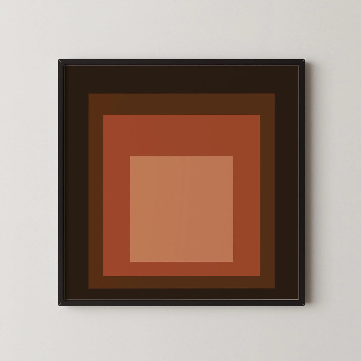 Inspiré par l'estampe "Oxblood" de Josef Albers : « Hommage au carré » Estampe giclée moderne du milieu du siècle