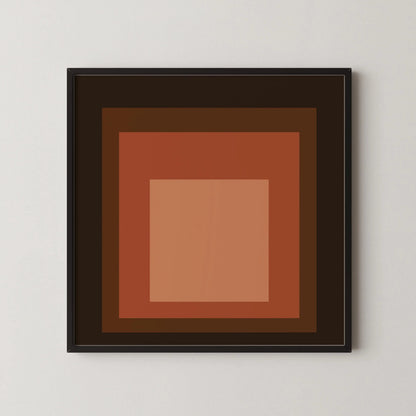 Inspiré par l'estampe "Oxblood" de Josef Albers : « Hommage au carré » Estampe giclée moderne du milieu du siècle