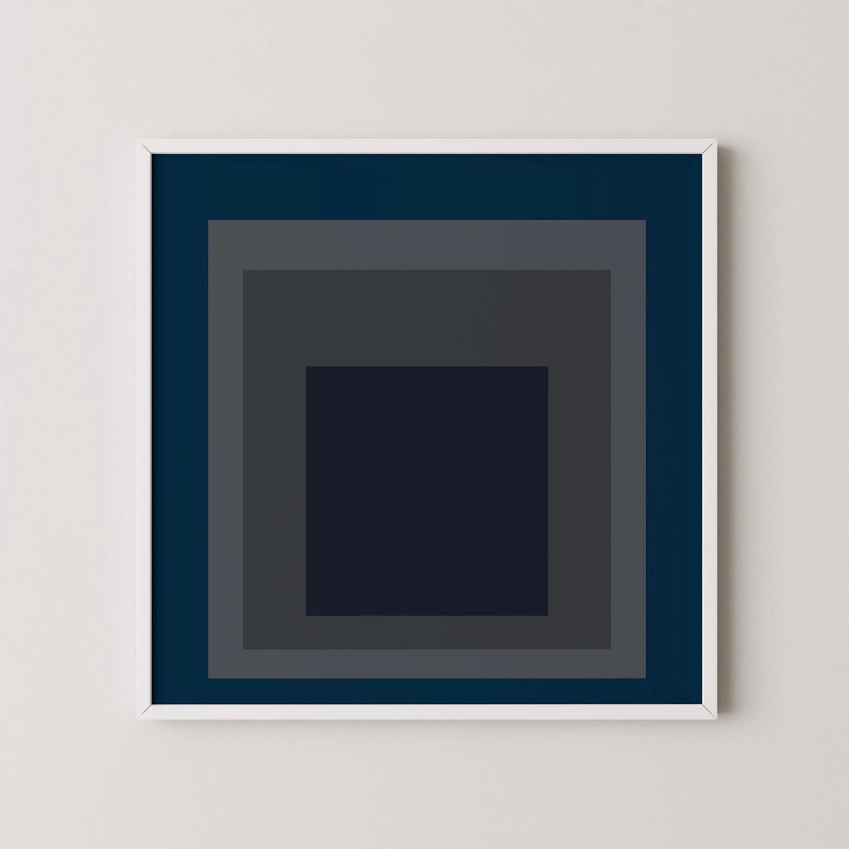 Josef Albers 'Pureheart' Giclee Print: Mid-Century Modern Art, Blue & Gray 'Homage to the Square'