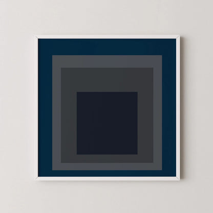 Josef Albers 'Pureheart' Giclee Print: Mid-Century Modern Art, Blue & Gray 'Homage to the Square'