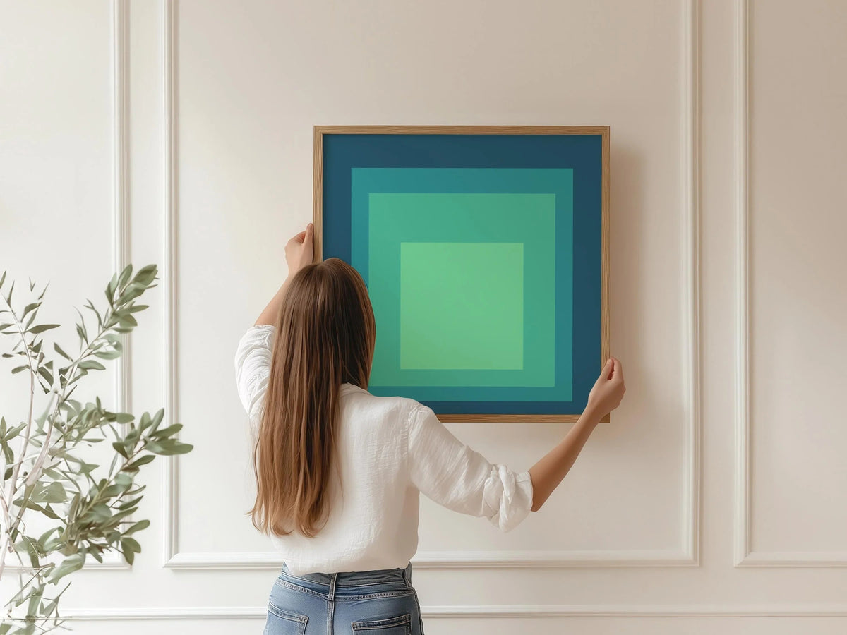 Inspired by Josef Albers - Sarah - Homage to the Square Giclee Print: Mid-Century Modern Art