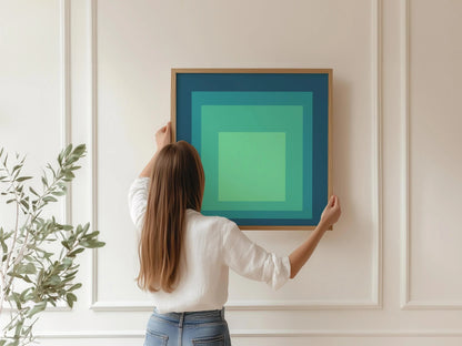 Inspired by Josef Albers - Sarah - Homage to the Square Giclee Print: Mid-Century Modern Art
