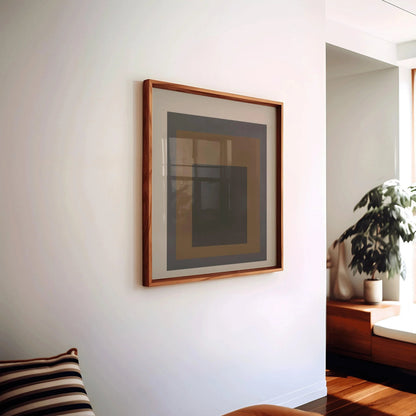 Impression d'art « Sienne » inspirée de Josef Albers : Hommage mid-century moderne au carré (1x1)