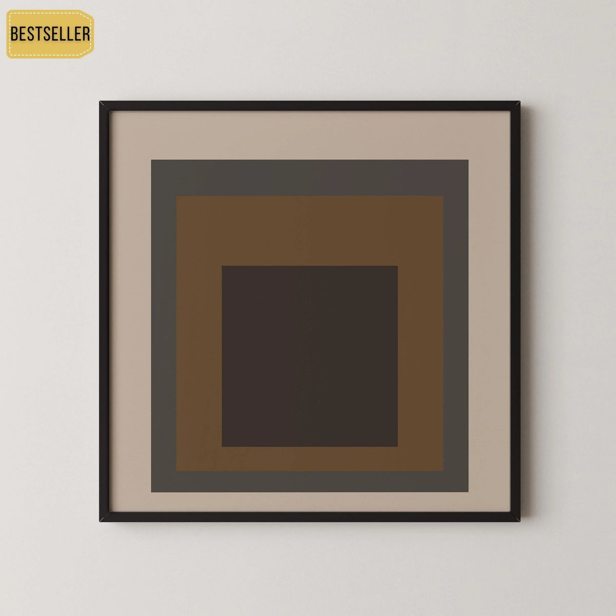 Impression d'art « Sienne » inspirée de Josef Albers : Hommage mid-century moderne au carré (1x1)