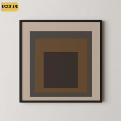 Impression d'art « Sienne » inspirée de Josef Albers : Hommage mid-century moderne au carré (1x1)