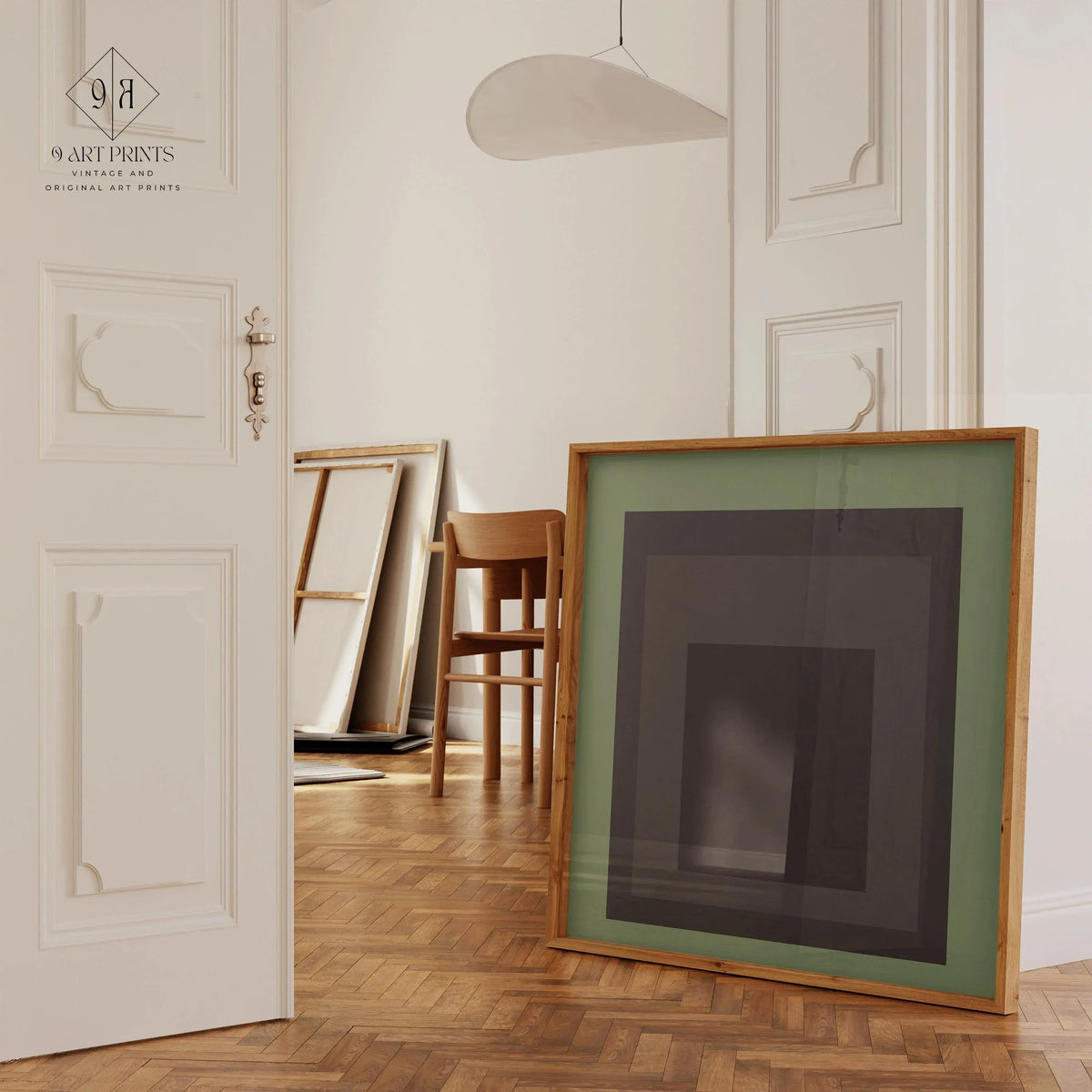 Josef Albers Inspired 'Sleep' Giclee Print: Mid-Century Modern Art, Handframed Option