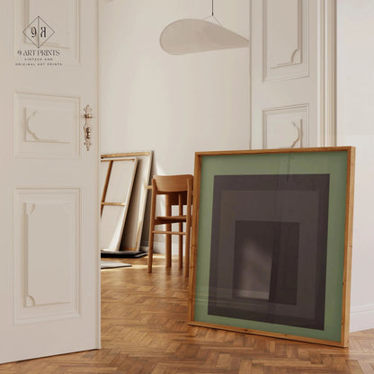 Josef Albers Inspired 'Sleep' Giclee Print: Mid-Century Modern Art, Handframed Option
